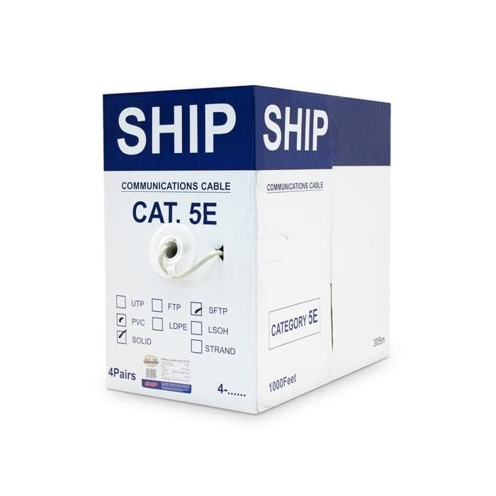 Кабель сетевой SHIP D155-P, Cat.5e, SF/UTP, 30В, 4x2x1/0.50мм, PVC, 305 м/б (Двойной внешний экран)