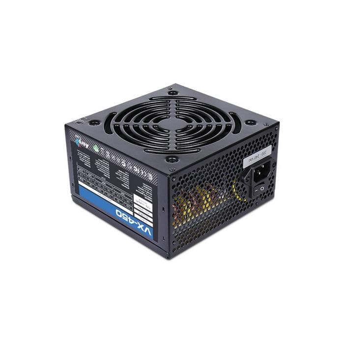 Блок питания Aerocool VX PLUS 450, 450W, ATX, None-PFC, 20+4pin, 4+4pin, 2*Sata, 2*Molex, 1*FDD, 1*PCI-E 6pin, Вентилятор 12см, кабель питания, Чёрный