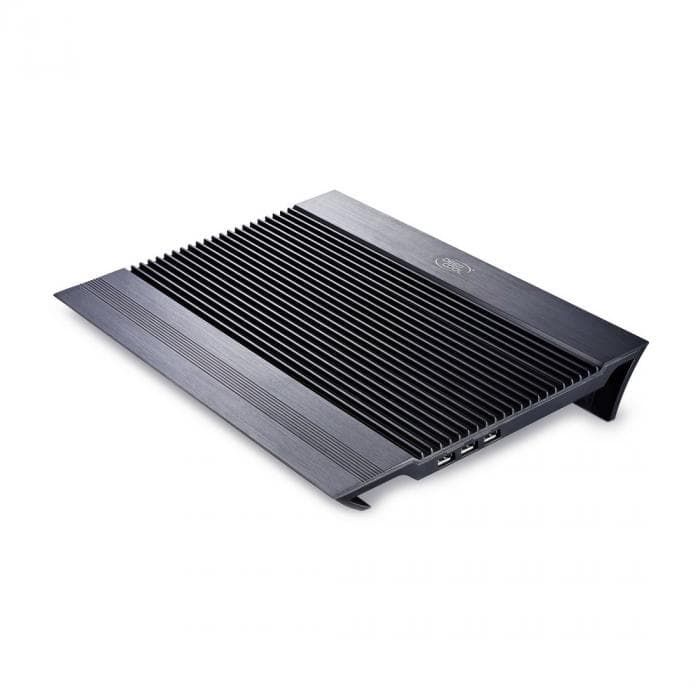 Охлаждающая подставка для ноутбука Deepcool N8 Black DP-N24N-N8BK, 17", Вентилятор 2*14см, 1000±10%RPM, 4*USB 2.0, 25,1дБл, Габариты 380х278х55мм, Чёрный