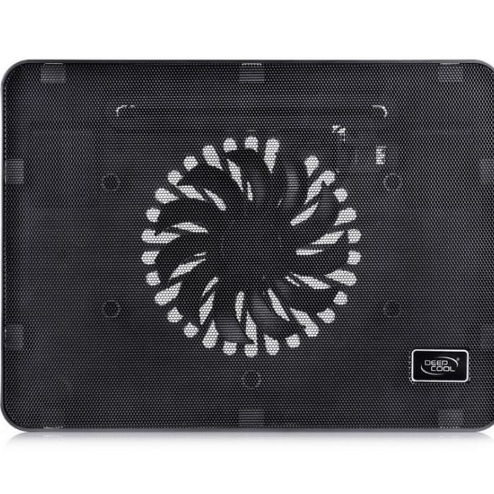 Охлаждающая подставка для ноутбука Deepcool WIND PAL MINI DP-N114L-WDMI, 15.6", Вентилятор 14см LED, 1000±10%RPM, Сквозной USB 2.0, 21,6дБл, Габариты 340х250х25мм, Чёрный