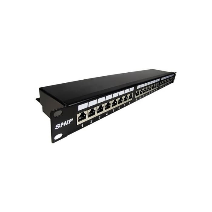 Патч Панель SHIP P199-24, Категория 6, FTP (Экранированная), 19" (1U), 24 Порта