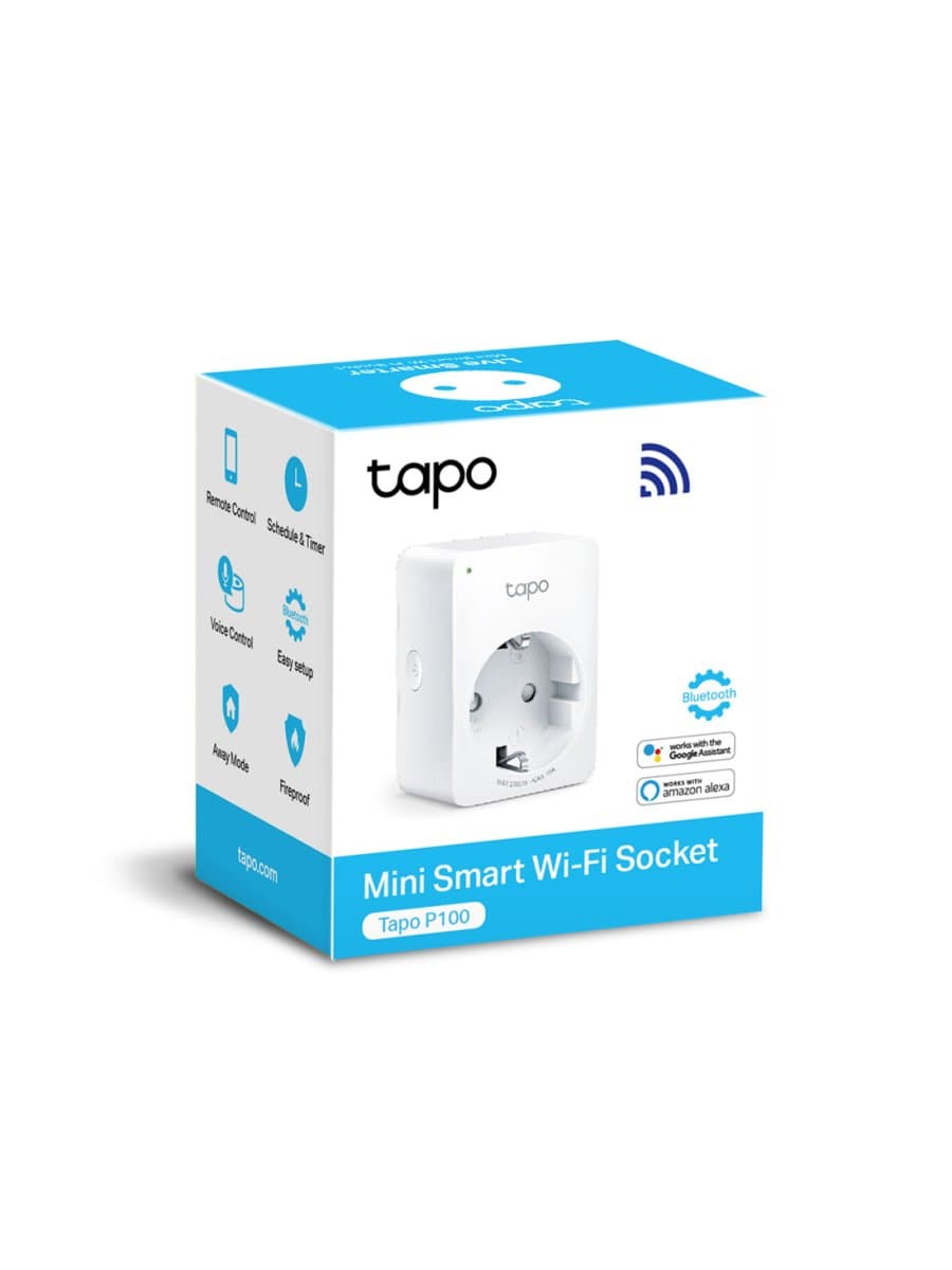 Умная мини Wi-Fi розетка TP-Link Tapo P100(1-pack), IEEE 802.11b/g/n, 2,4 ГГц