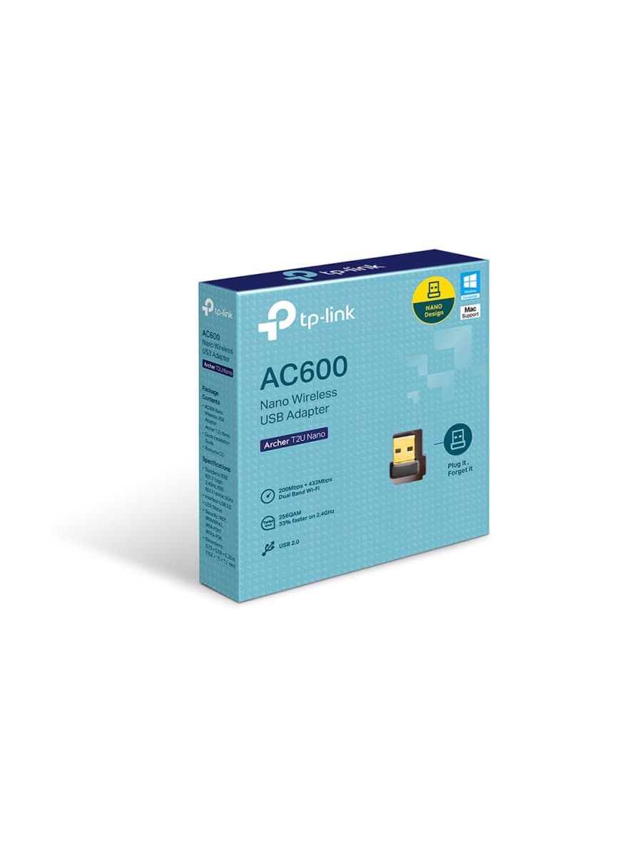 USB-адаптер TP-Link Archer T2U Nano, 2.4/5 ГГц, 633M, USB 2.0