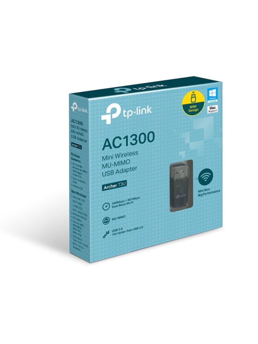 USB-адаптер TP-Link Archer T3U, 802.11a/b/g/n/ac, AC1300, MU-MIMO, USB?3.0