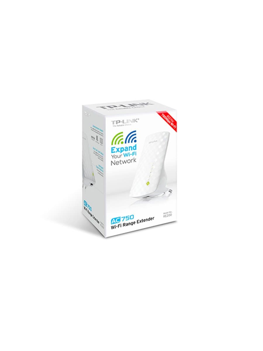 Усилитель Wi-Fi сигнала TP-Link RE200, 5 ГГц: до 433 Мбит/с, 2,4 ГГц: до 300 Мбит/с, 1 порт Ethernet 10/100 Мбит/с (RJ45)
