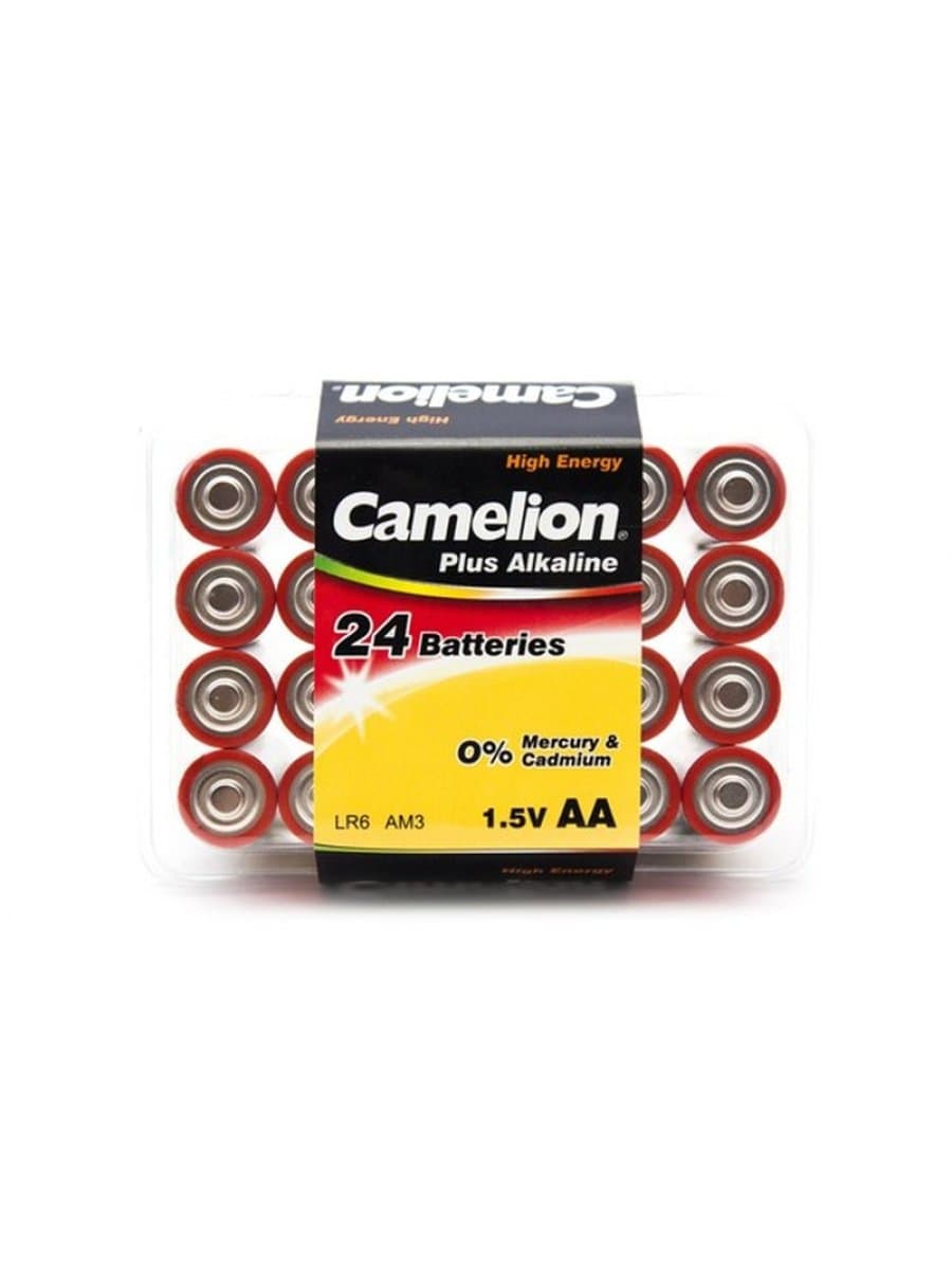 Батарейка CAMELION LR6-PB24, Plus Alkaline, AA, 1.5V, 2700 mAh, 24 шт., Пластиковый кейс