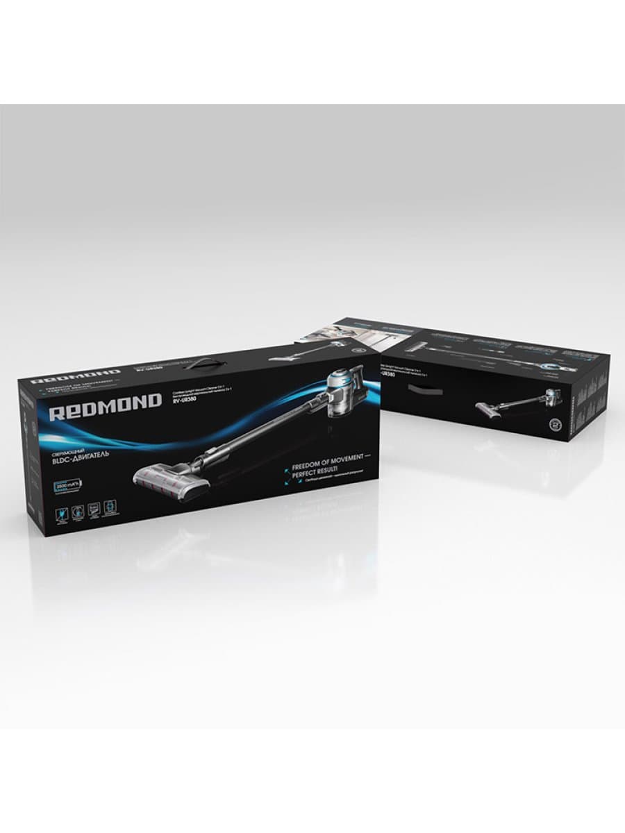 REDMOND RV-UR380 – беспроводной пылесос 300 Вт, HEPA H13, 2500 mAh, голубой