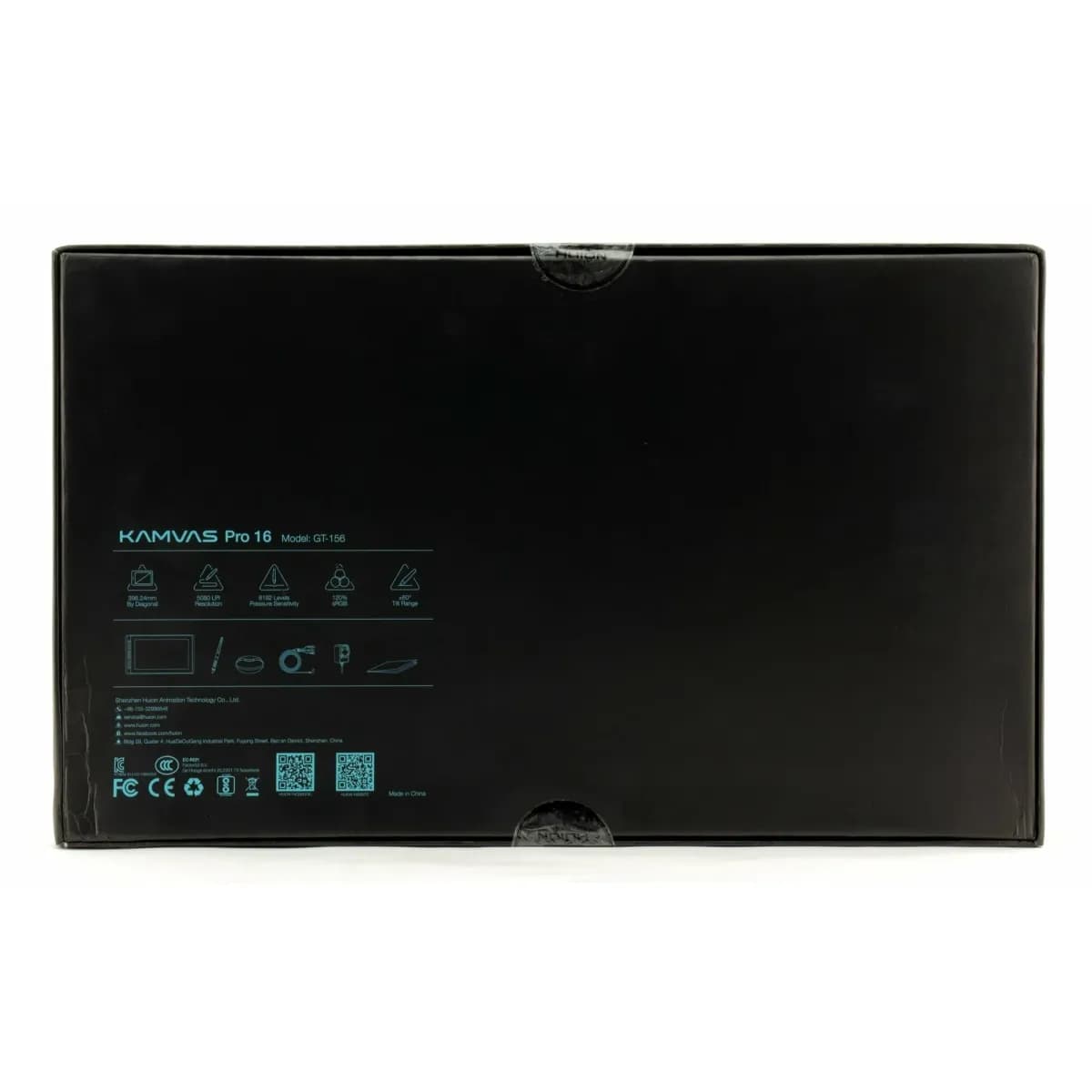 Графический планшет/монитор Huion Kamvas Pro 16 (GT-156), Разрешение 1920х1080, Яркость 220cd/m2, Матрица IPS, 5080 lpi, Чувствительность к нажатию 8192, Интерфейс USB, Рабочая область 293,76*165,24 мм., Чёрный