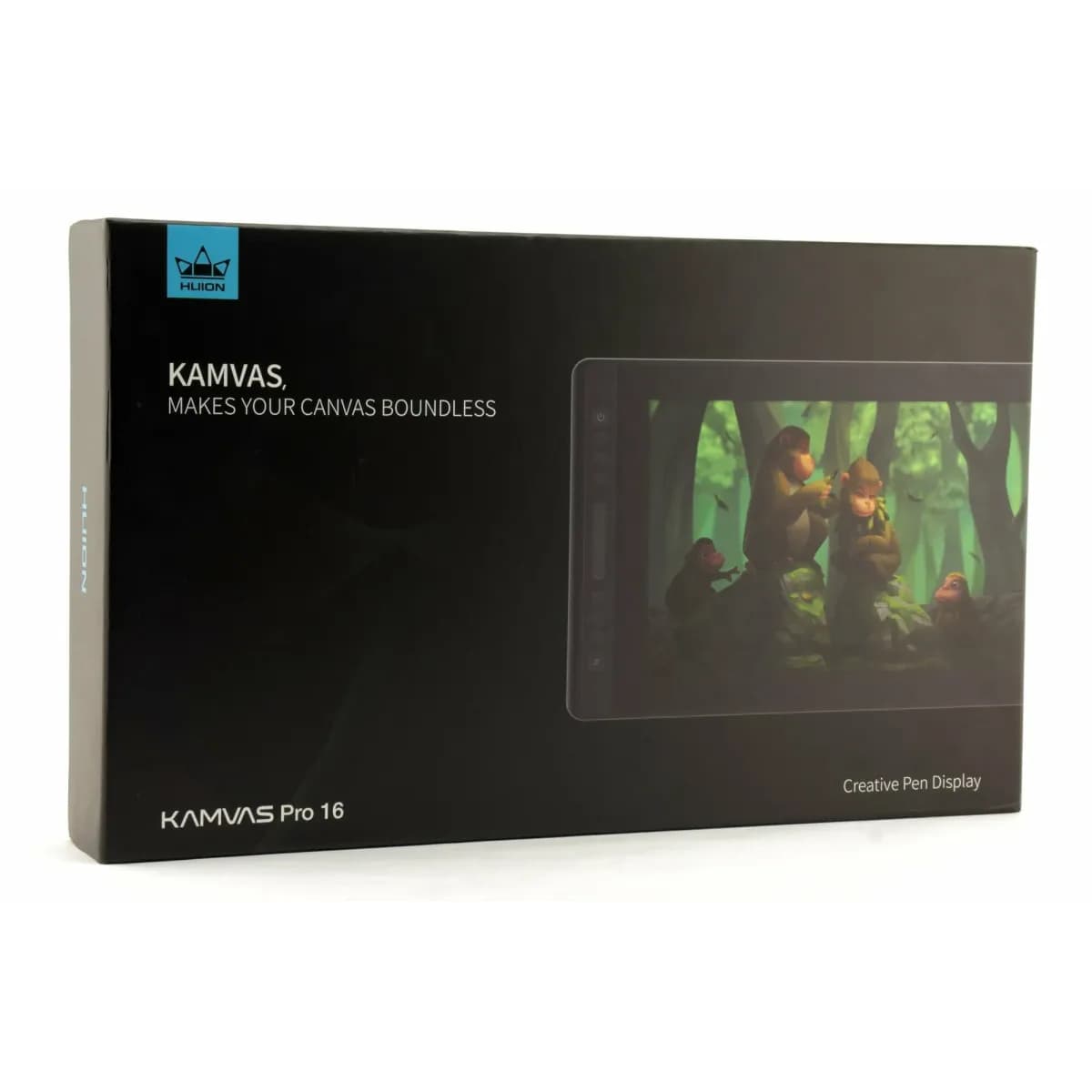 Графический планшет/монитор Huion Kamvas Pro 16 (GT-156), Разрешение 1920х1080, Яркость 220cd/m2, Матрица IPS, 5080 lpi, Чувствительность к нажатию 8192, Интерфейс USB, Рабочая область 293,76*165,24 мм., Чёрный