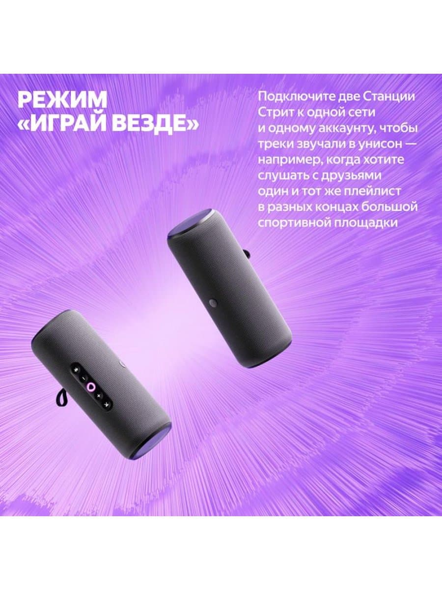 Портативная умная колонка Яндекс YNDX-00030GRN, Яндекс Станция Стрит с Алисой, 30 Вт, 3 микрофона, 80 - 20 000 Гц, Wi-Fi (2,4–5 ГГц), Bluetooth 5.0, Зеленый