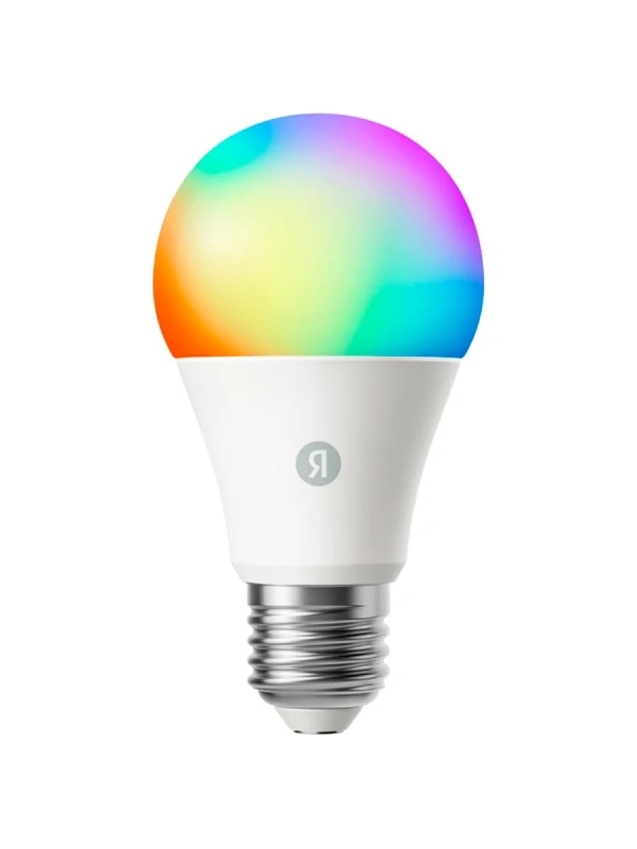 Умная лампочка Яндекс YNDX-00553, E27, 11 Вт, 1300 лм, 2700-6500 К, RGB, Wi-Fi(2,4 ГГц),Экосистема Яндекс, белый