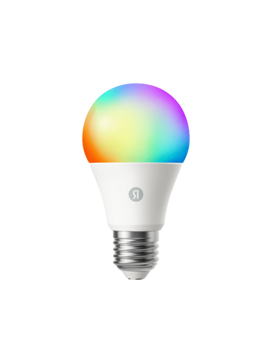 Умная лампочка Яндекс YNDX-00553, E27, 11 Вт, 1300 лм, 2700-6500 К, RGB, Wi-Fi(2,4 ГГц),Экосистема Яндекс, белый