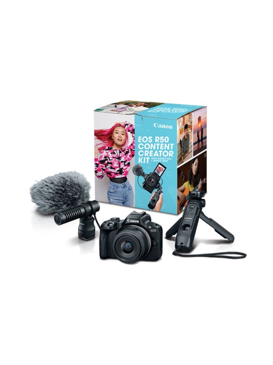 Цифровой фотоаппарат CANON EOS R50 + RF-S 18-45 mm IS STM Creator Kit, Black, 5811C036