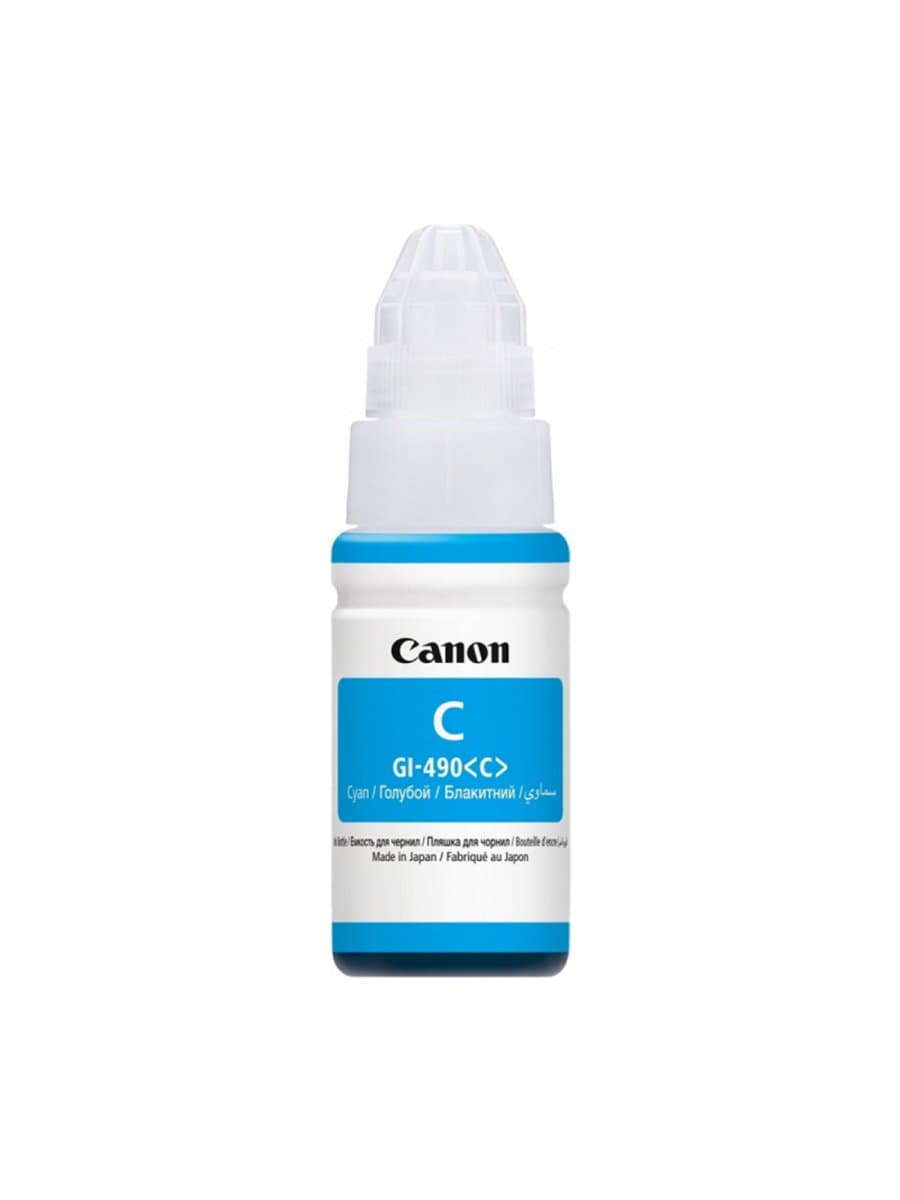 Чернила Canon INK GI-490 Cyan, 0664C001, для Canon PIXMA G1410/G2410/G2416/G3410/G3416, 70 мл, 7 000 стр. (А4)