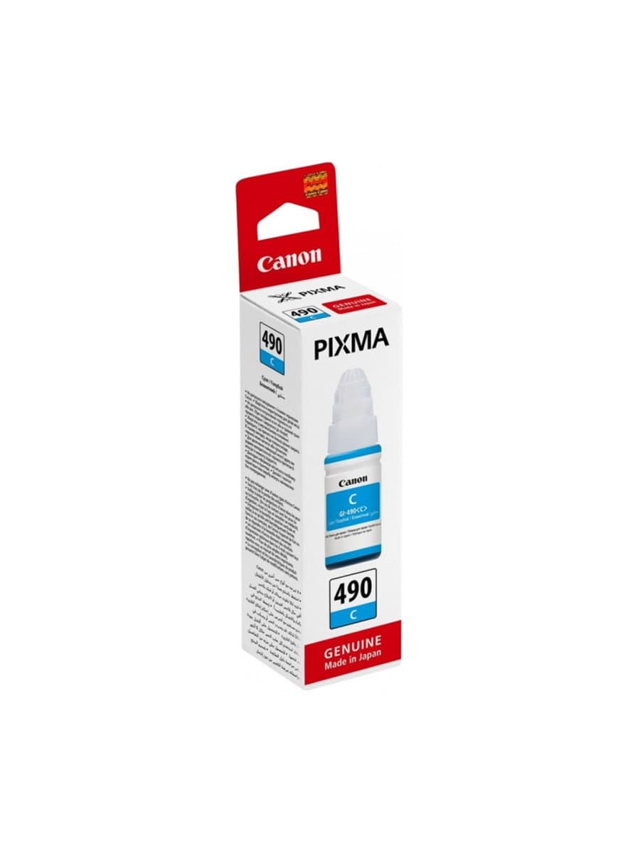 Чернила Canon INK GI-490 Cyan, 0664C001, для Canon PIXMA G1410/G2410/G2416/G3410/G3416, 70 мл, 7 000 стр. (А4)