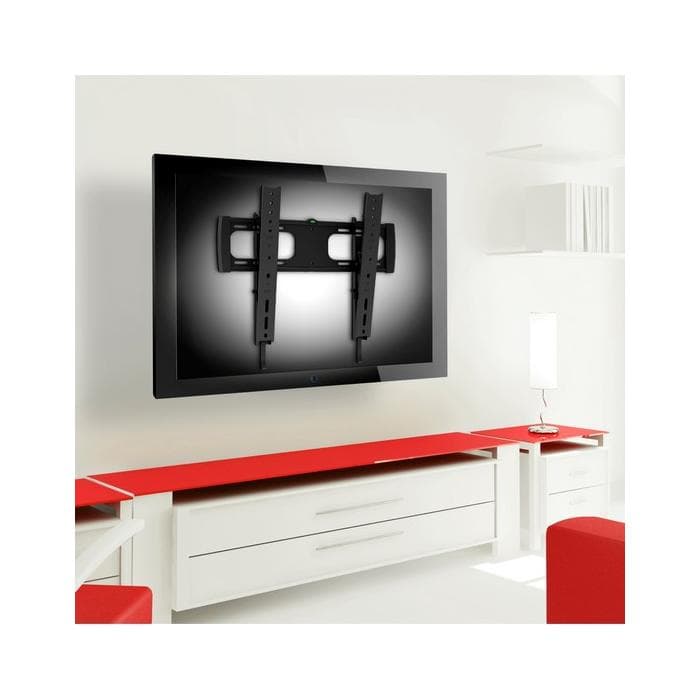 Кронштейн для ТВ и мониторов Deluxe DLMM-2609, Т-Series, Макс. нагрузка-40 кг, Диагональ экрана от 32" до 55", Угол наклона 12°вниз, Уровень, Чёрный