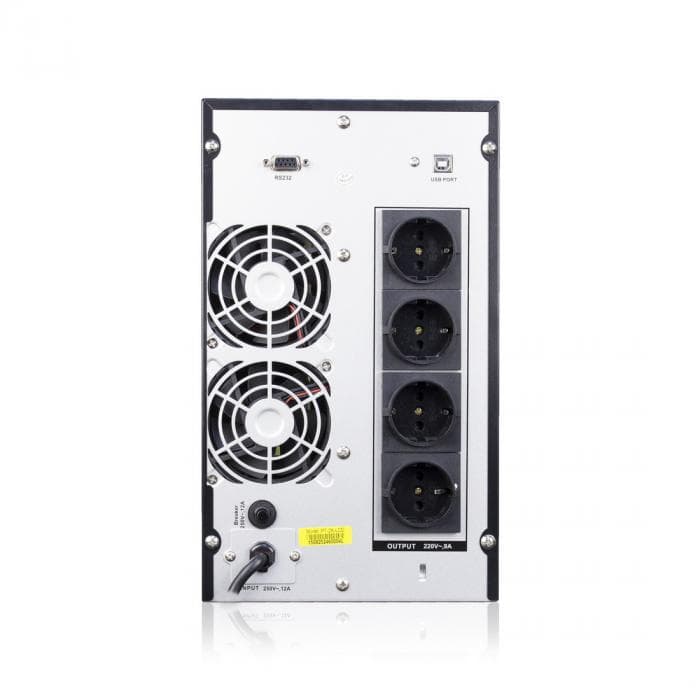 Источник бесперебойного питания SVC PT-2K-LCD, мощность 2000ВА/1600Вт, PT-серия, On-Line, LCD\USB\RS-232, SMART, диапазон работы AVR: 115-300В, Бат.: 12В/7.5Aч*6шт., Вентилятор: 8см*2шт., 4 вых., Чёрный