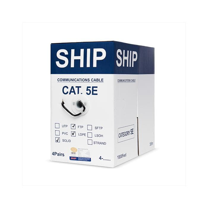 Кабель сетевой SHIP D146-P, Cat.5e, FTP, 30В, 4x2x1/0.51мм, РЕ, 305 м/б (Для внешней прокладки)