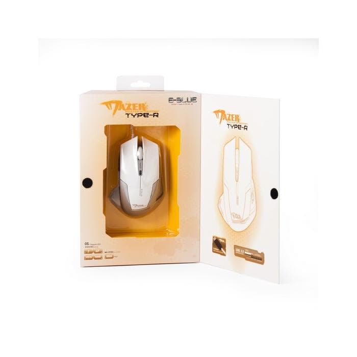 Компьютерная мышь E-Blue Mazer EMS124WH, Оптическая, 600/ 1200/1800/2400dpi, Проводная,Белый