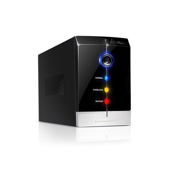 Источник бесперебойного питания SVC V-650-F, мощность 650ВА/400Вт, диапазон работы AVR: 165-275В, Бат.: 12В/9 Ач*1шт., 3 вых.: 2 Shuko CEE7+1 IEC C13 (Bypass), Чёрный