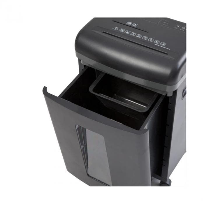 Уничтожитель бумаг COMIX S3508D, A4, Подача: 8 лист., Уничтожение CD/кредитных карт, Уровень секретности: 4, Скорость 2.3 м/мин, Ёмкость корзины 22 л., 65 дБ, Микро резка, Чёрный
