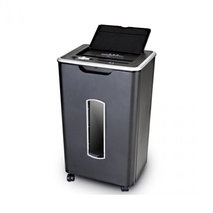 Уничтожитель бумаг COMIX S801, A4, Подача: 8 лист., Автоподача листов: 60л., Уничтожение CD/кредитных карт, Уровень секретности - 3, Скорость - 2м/мин (42мм/сек), Ёмкость корзины 22 л., 58db, Перекрёстная резка, Чёрный