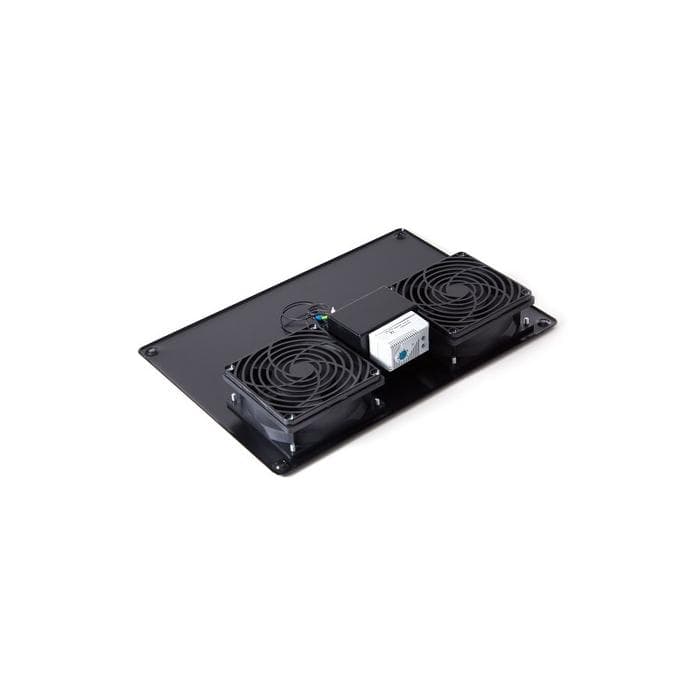 Вентиляторная панель с термостатом SHIP 700402112Т, 2 x 12 см, Питание 220V, Чёрный
