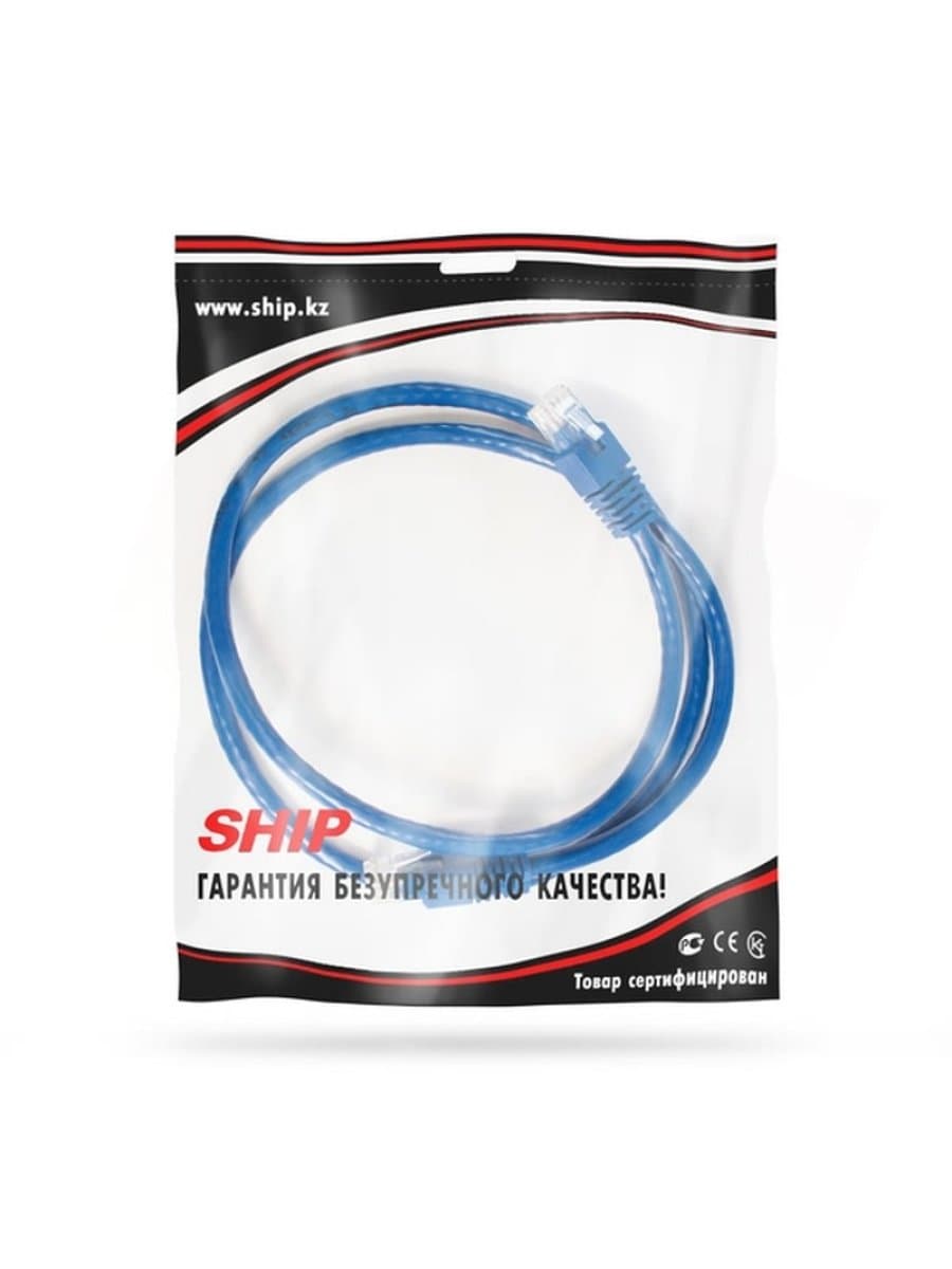 Патч Корд SHIP S6025BL0100-P, Cat.6, UTP, LSZH, RJ-45, 1 м, Синий, Пол. пакет