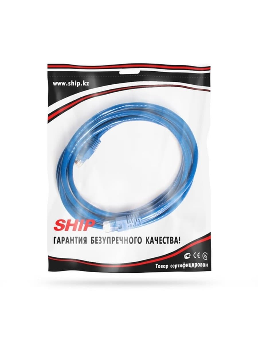 Патч Корд SHIP S6025BL0300-P, Cat.6, UTP, LSZH, RJ-45, 3 м, Синий, Пол. пакет