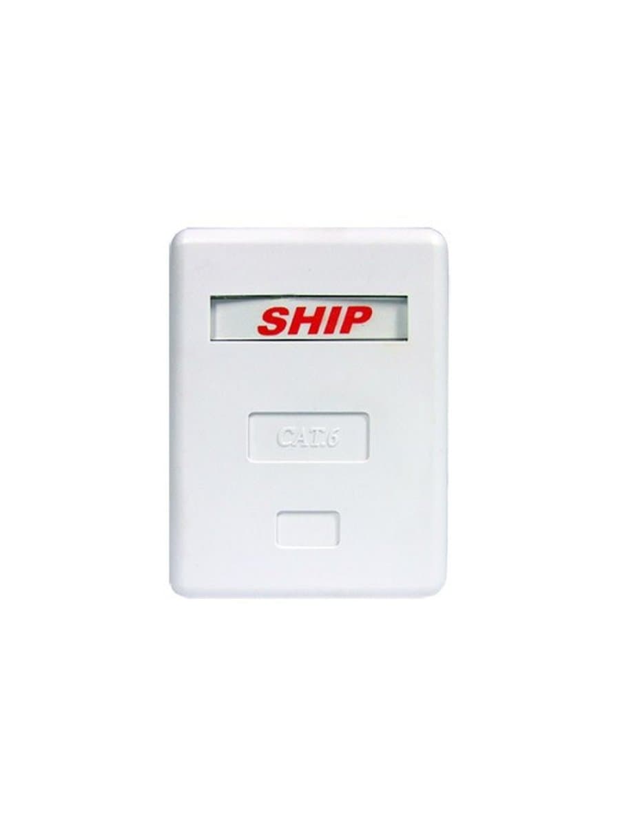 Розетка Настенная телекоммуникационная SHIP A184-1, 1 Модуль, Модуль: Cat.6, RJ-45, UTP, Белая