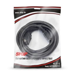 Интерфейсный кабель SHIP VG002M/M-5P, VGA, 15Male/15Male, Пол. пакет, 5 м, Чёрный