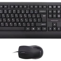 Комплект Клавиатура + Мышь Delux DLD-6220OUB, Оптическая Мышь, USB, 1000-3200DPI, Длина кабеля 1,6 метра, Кол-во стандартных клавиш 104, Анг/Рус/Каз, Чёрный