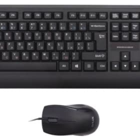 Комплект Клавиатура + Мышь Delux DLD-6220OUB, Оптическая Мышь, USB, 1000-3200DPI, Длина кабеля 1,6 метра, Кол-во стандартных клавиш 104, Анг/Рус/Каз, Чёрный