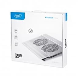 Охлаждающая подставка для ноутбука Deepcool N8 Silver DP-N24N-N8SR, 17", Вентилятор 2*14см, 1000±10%RPM, 4*USB 2.0, 25,1дБл, Габариты 380х278х55мм, Серебристый