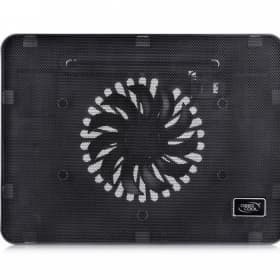 Охлаждающая подставка для ноутбука Deepcool WIND PAL MINI DP-N114L-WDMI, 15.6", Вентилятор 14см LED, 1000±10%RPM, Сквозной USB 2.0, 21,6дБл, Габариты 340х250х25мм, Чёрный