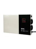 Стабилизатор (AVR) SVC W-1500, мощность 1500ВА/1500Вт, LED-дисплей, диапазон работы AVR: 140-260В, Вых.: 220В+/-7%, 2 х Shcuko, кабель питания: 1,35м, Габариты: 320*200*65, Черно-белый