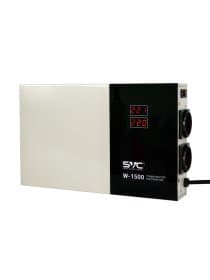 Стабилизатор (AVR) SVC W-1500, мощность 1500ВА/1500Вт, LED-дисплей, диапазон работы AVR: 140-260В, Вых.: 220В+/-7%, 2 х Shcuko, кабель питания: 1,35м, Габариты: 320*200*65, Черно-белый