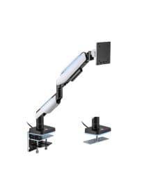 Настольный кронштейн с газлифтом ХG MGG-1749 white, для мониторов 17"49", Нагрузка 20 кг., Наклон + 50°~- 20°, Поворот +/- 90°, Вращение монитора +/- 180°, VESA 75x75,100x100, белый