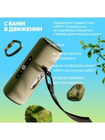 Портативная умная колонка Яндекс YNDX-00030GRN, Яндекс Станция Стрит с Алисой, 30 Вт, 3 микрофона, 80 - 20 000 Гц, Wi-Fi (2,4–5 ГГц), Bluetooth 5.0, Зеленый