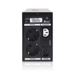 Источник бесперебойного питания SVC V-500-L, мощность 500ВА/300Вт, диапазон работы AVR: 165-275В, AVR в режиме Booster: 138-292В, Бат.: 12В/4.5 Ач*1шт., 3 вых.: 2 Shuko CEE7+1 IEC C13 (Bypass), Чёрный