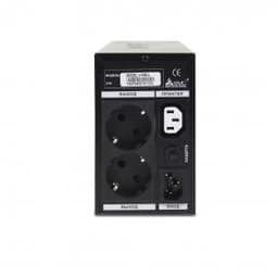 Источник бесперебойного питания SVC V-500-L, мощность 500ВА/300Вт, диапазон работы AVR: 165-275В, AVR в режиме Booster: 138-292В, Бат.: 12В/4.5 Ач*1шт., 3 вых.: 2 Shuko CEE7+1 IEC C13 (Bypass), Чёрный