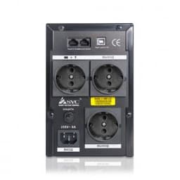 Источник бесперебойного питания SVC V-1200-F-LCD, Smart, USB, мощность 1200ВА/720Вт, диапазон работы AVR: 165-275В, Бат.: 12В/7.5 Ач*2шт., 3 вых.: Shuko CEE7., защита тел. линии, Чёрный