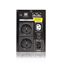 Источник бесперебойного питания SVC V-800-F-LCD, Smart, USB, мощность 800ВА/480Вт, диапазон работы AVR: 165-275В, Бат.: 12В/9 Ач*1шт., 3 вых.: 2 Shuko CEE7+1 IEC C13 (Bypass), защита тел. линии, Чёрный