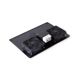 Вентиляторная панель с термостатом SHIP 700402112Т, 2 x 12 см, Питание 220V, Чёрный