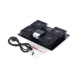 Вентиляторная панель с термостатом SHIP 700404112Т, 4 х 12 см, Питание 220V, Чёрный