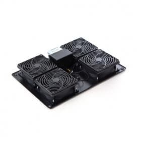 Вентиляторная панель с термостатом SHIP 700404112Т, 4 х 12 см, Питание 220V, Чёрный