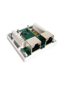 Розетка Настенная телекоммуникационная SHIP A185-2, 2 Модуля, Модули: Cat.6, RJ-45, FTP, Белая
