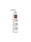 Удлинитель Camelion CMS-113-3M, 10A/250V, 3 розетки, 3 метра, 220-250В, 10А, картонная коробка, белый