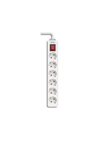 Удлинитель Camelion CMS-116-2M, 10A/250V, 6 розеток, 2 метра, 220-250В, 10А, картонная коробка, белый