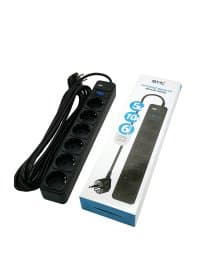 Сетевой фильтр SVC ZC6S-50M-USB/TypeC, 6 розеток, 5 метров, один USB-порт и один Type-C-порт, 220–250 В, 10 A, картонная коробка, чёрный
